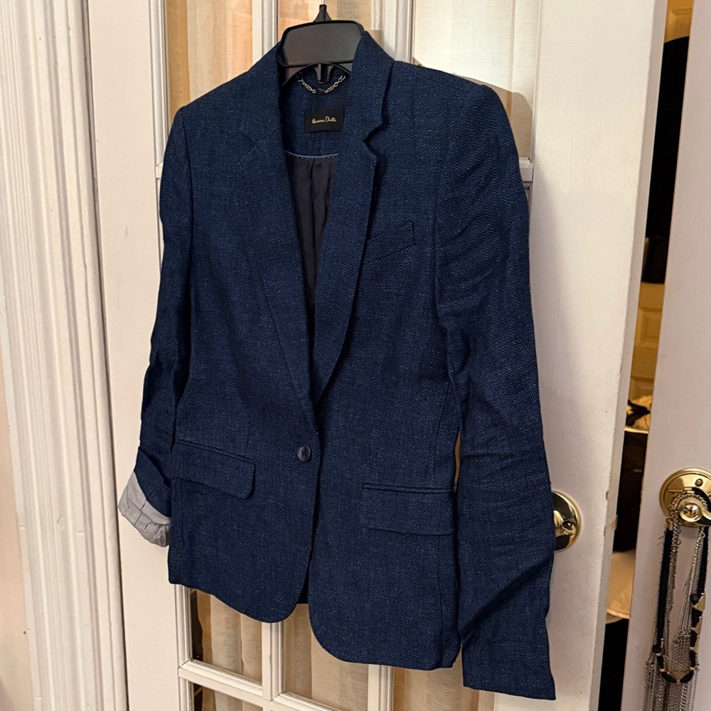 Massimo Dutti Navy Linen Blazer - 38 (Size 6) - Picture 4 of 10